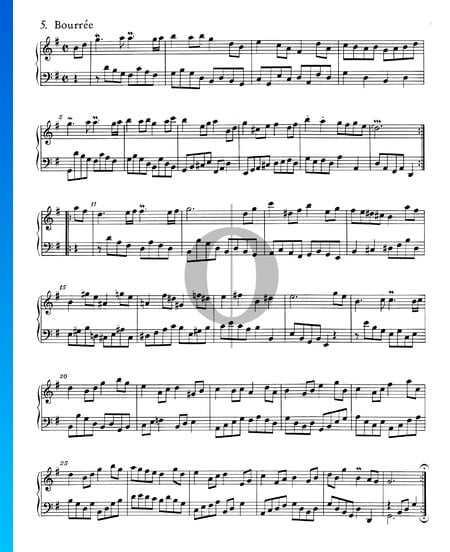 Französische Suite Nr. 5 G-Dur, BWV 816: 5. Bourrée Musik-Noten