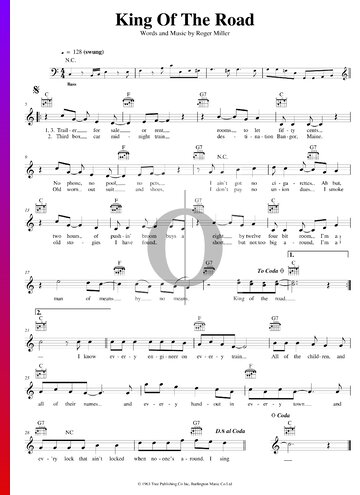 King Of The Road Sheet Music