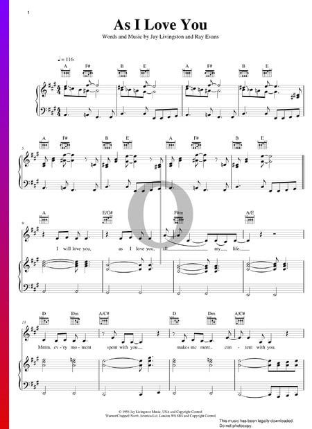 As I Love You Partitura