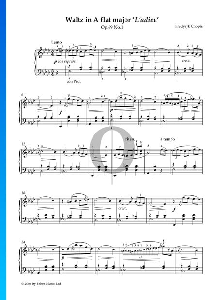 Waltz A-flat Major, Op. 69 No. 1 (Valse de l'adieu)