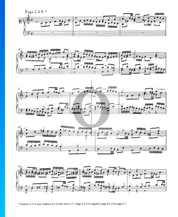 Fuga 1 en do mayor, BWV 846 Partitura
