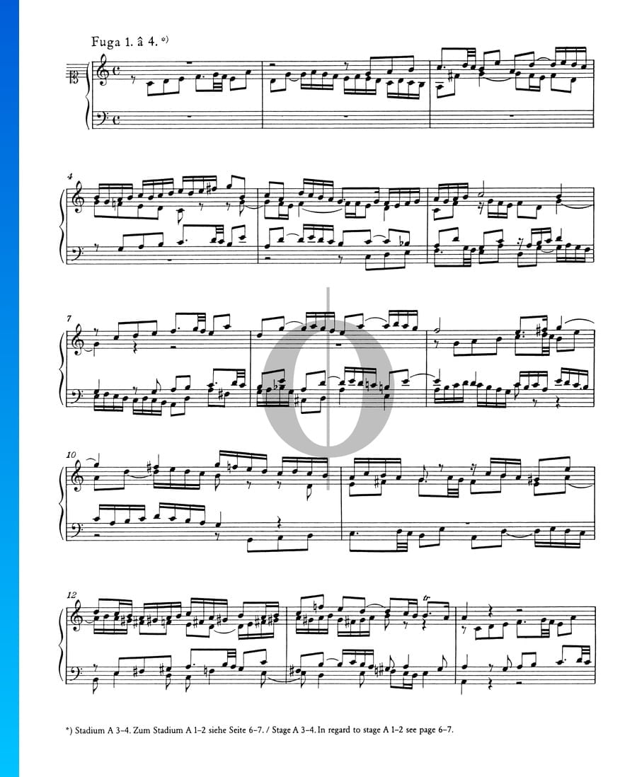 Fuga 1 en do mayor, BWV 846 Partitura » Johann Sebastian Bach (Piano Solo) OKTAV