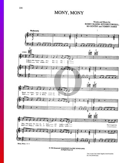 Mony Mony Sheet Music