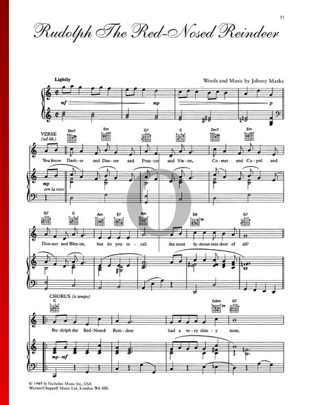 Rudolph The Red-Nosed Reindeer Sheet Music