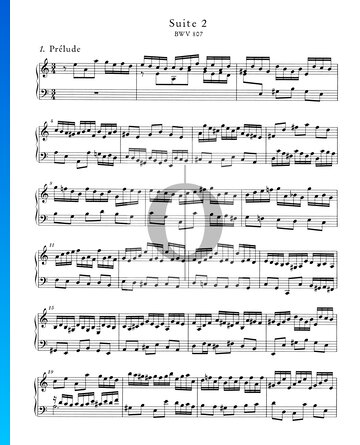 Englische Suite Nr. 2 a-Moll, BWV 807: 1. Prélude Musik-Noten