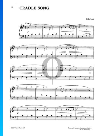 Lullaby, D 498 - Op. 98 No. 2 bladmuziek