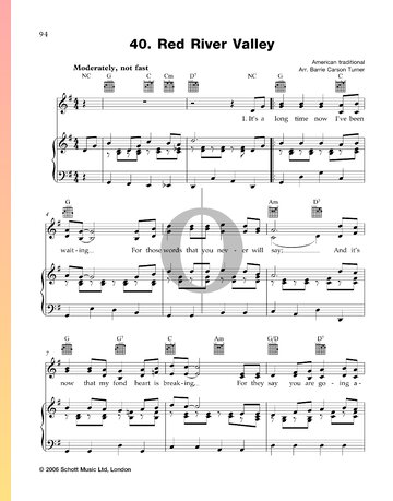 Red River Valley Sheet Music