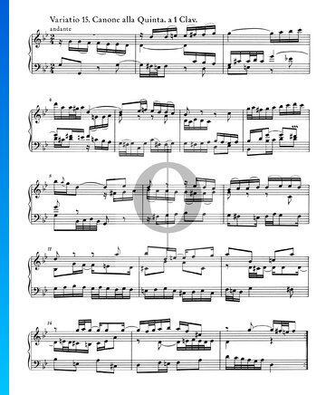 Goldberg Variations, BWV 988: Variatio 15. Canone alla Quinta. a 1 Clav. Spartito