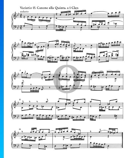 Variaciones Goldberg, BWV 988: Variación 15. Canone alla Quinta. a 1 clave