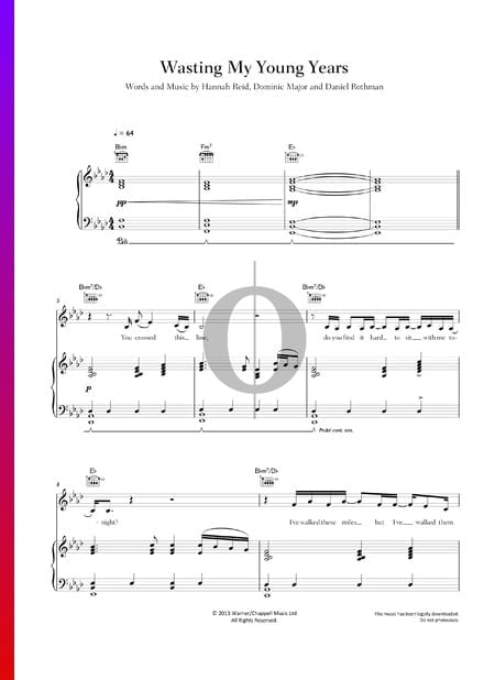 Wasting My Young Years Sheet Music