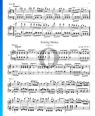 Canción popular rusa - Schöne Minka, Op. 107 n.º 7 Partitura