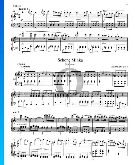 Canción popular rusa - Schöne Minka, Op. 107 n.º 7