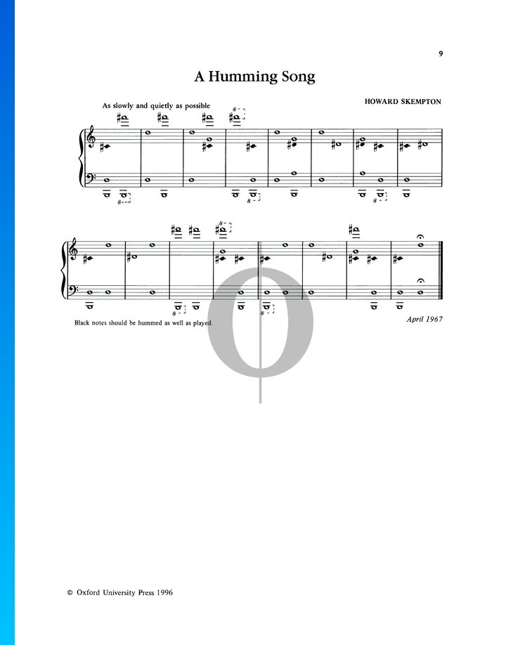 A Humming Song (Howard Skempton) Piano Sheet Music OKTAV