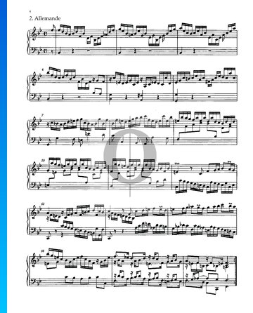 Partita 1, BWV 825: 2. Allemande Sheet Music