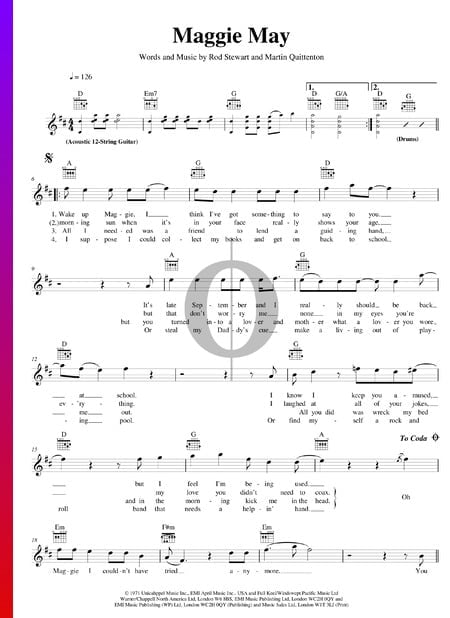 Maggie May Musik-Noten