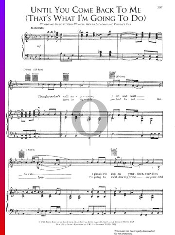 Until You Come Back To Me (That's What I'm Going To Do) Partitura