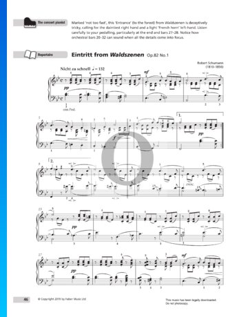 Waldszenen; Op. 82: Nr. 1 Eintritt Musik-Noten