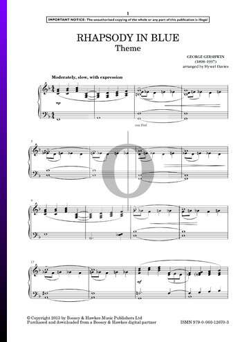 Rhapsody In Blue (Theme) Musik-Noten