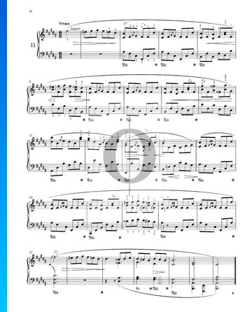 Prelude in B Major, Op. 28 No. 11 Spartito