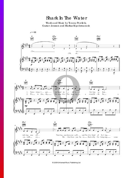 Shark In The Water Sheet Music