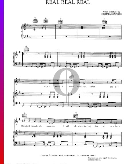 Real Real Real Sheet Music