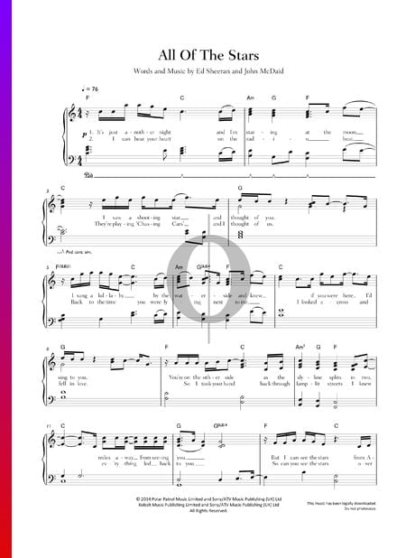 All Of The Stars Partitura