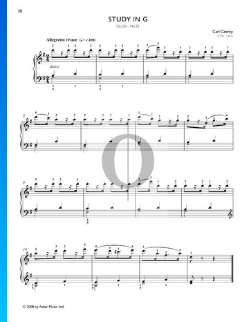 Study in G Major, Op. 261 No. 22 Sheet Music