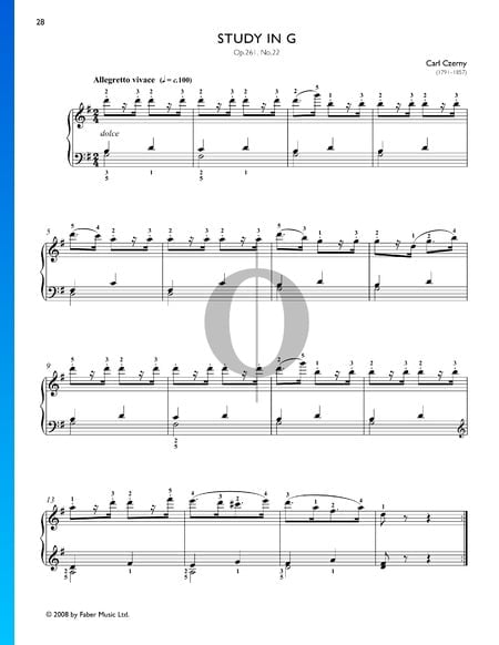 Study in G Major, Op. 261 No. 22 Sheet Music