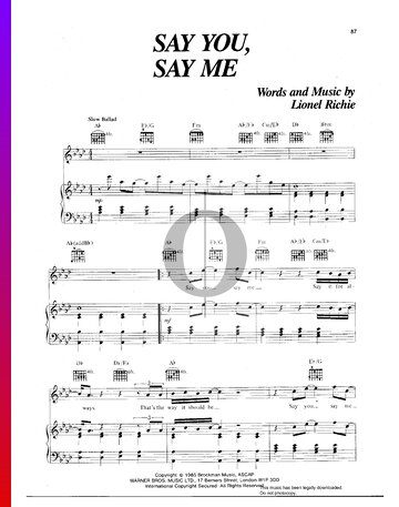 Say You, Say Me Musik-Noten