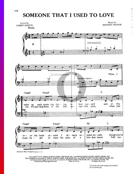 Someone That I Used To Love Musik-Noten