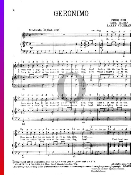 Geronimo Sheet Music