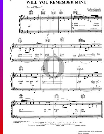 Will You Remember Mine Sheet Music