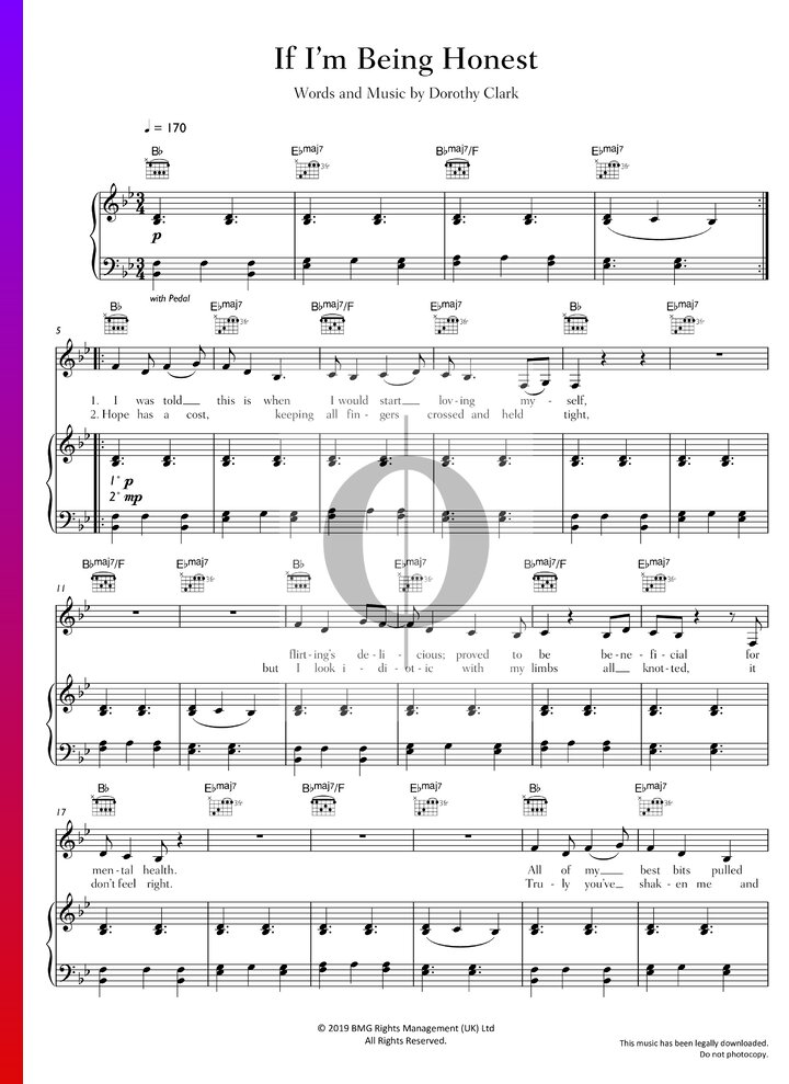 If I'm Being Honest (Dodie) Piano Sheet Music - OKTAV