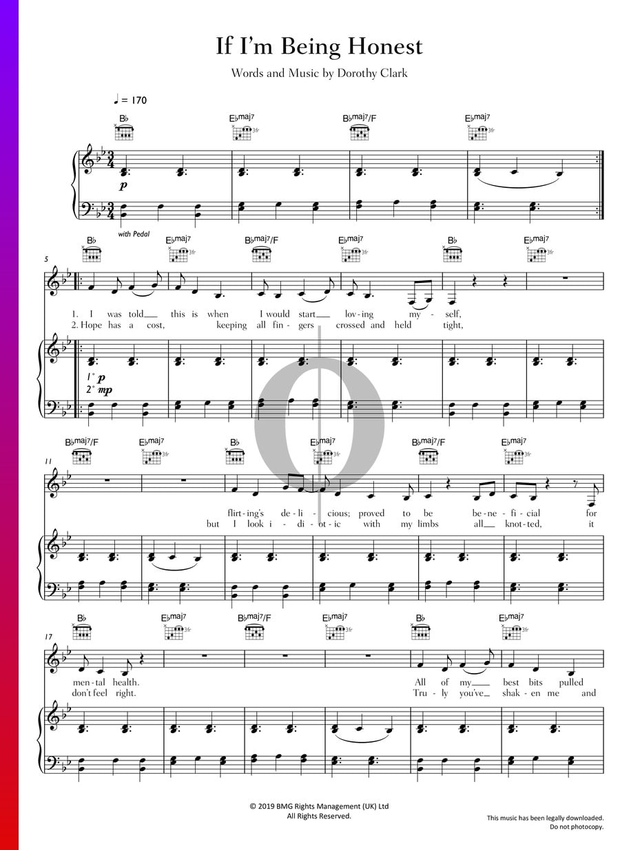 If I'm Being Honest (Dodie) Piano Sheet Music - OKTAV