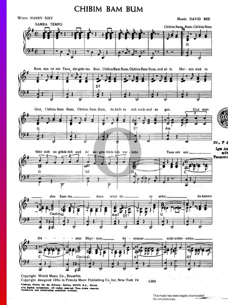 Chi-Bim Bam-Bam Sheet Music
