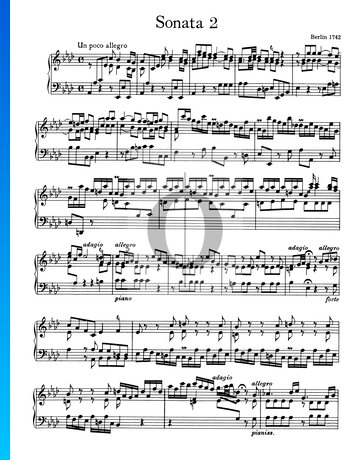 Sonata No. 2, Wq 49: 1. Un poco allegro bladmuziek