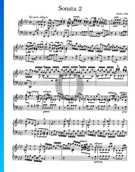 Sonate No. 2, Wq 49: 1. Un poco allegro Partition