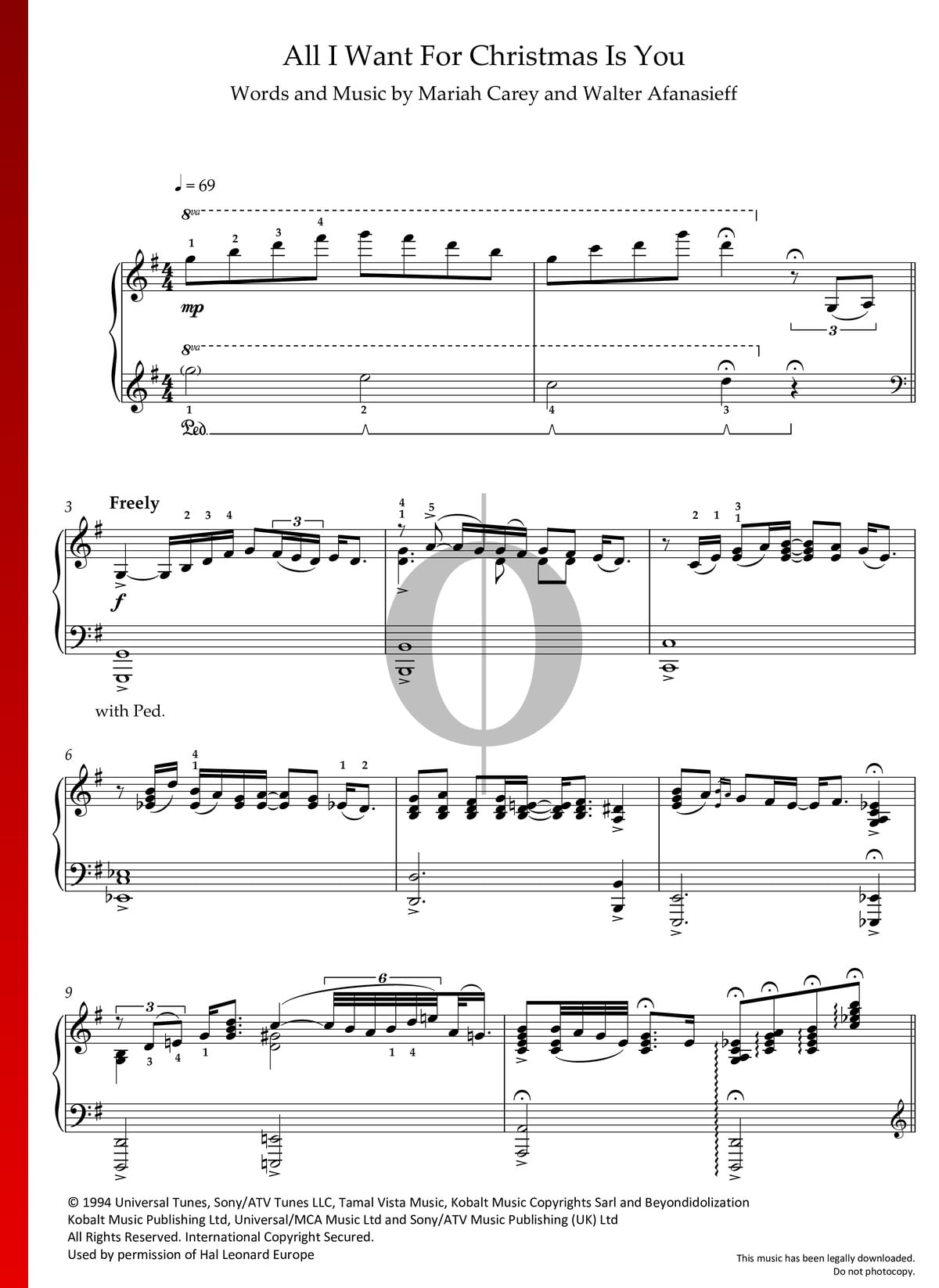 lema Comercialización Napier ▷ All I Want For Christmas Is You Sheet Music (Piano Solo) | PDF Download -  OKTAV