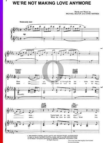 We're Not Making Love Anymore Partitura