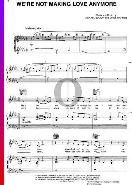 We're Not Making Love Anymore Musik-Noten