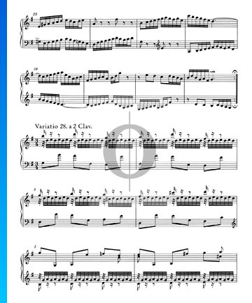 Variaciones Goldberg, BWV 988: Variación 28. a 2 claves Partitura