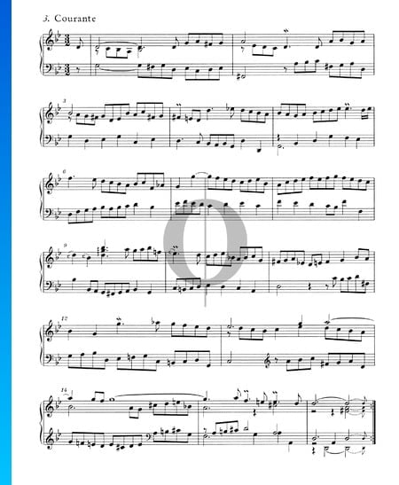 Englische Suite Nr. 3 g-Moll, BWV 808: 3. Courante Musik-Noten