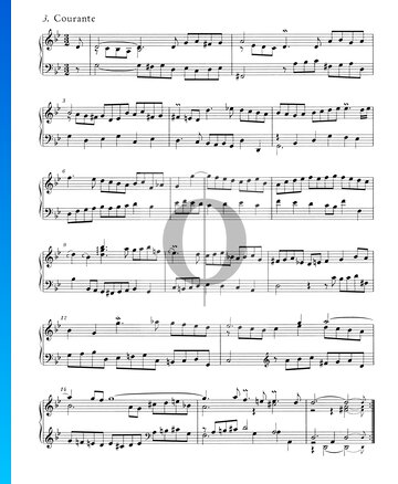 Suite inglesa n.º 3 en sol menor, BWV 808: 3. Courante Partitura