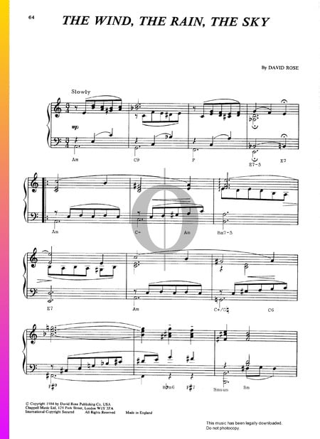 The Wind, The Rain, The Sky Musik-Noten