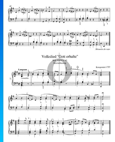 Das Kaiserlied, Hob. XXVIa:43 Musik-Noten