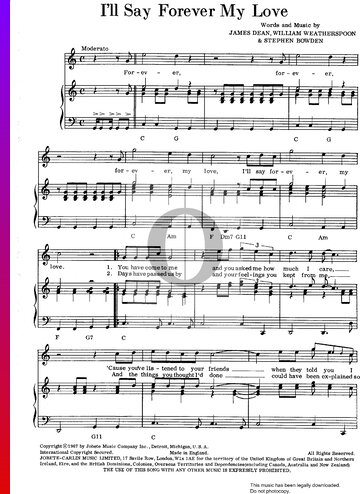 I'll Say Forever My Love Sheet Music