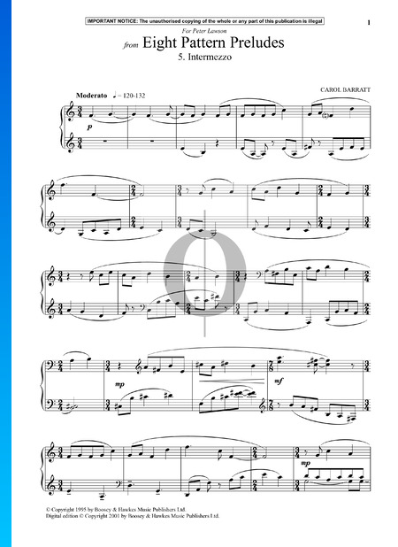 Eight Pattern Preludes: 5. Intermezzo Partitura