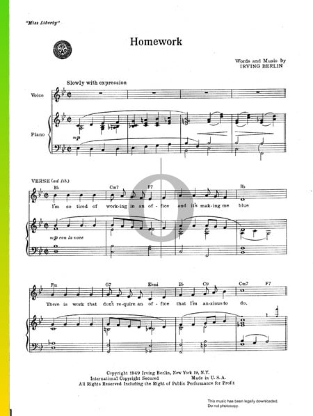 Homework Sheet Music