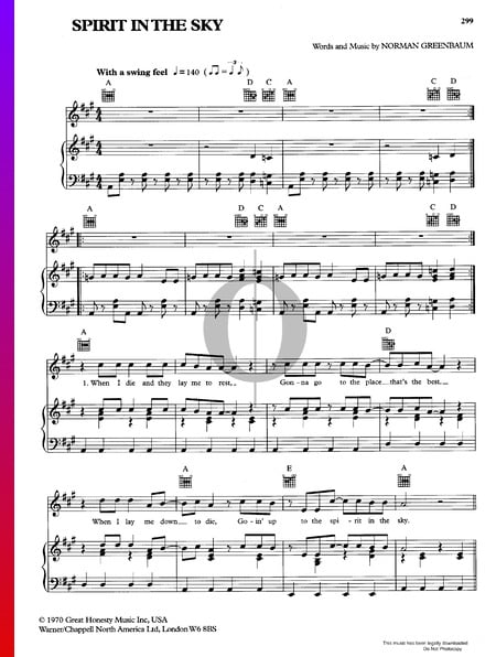 Spirit In The Sky Sheet Music