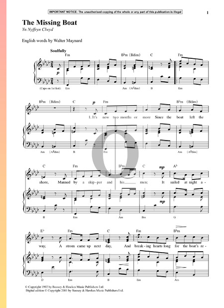 The Missing Boat Partitura